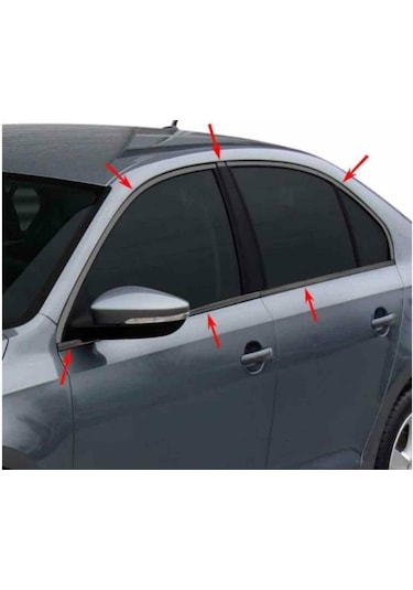 Vw Jetta Cam Çerçeve Çıtası Parlak Siyah Komple 2011-2020 Arası