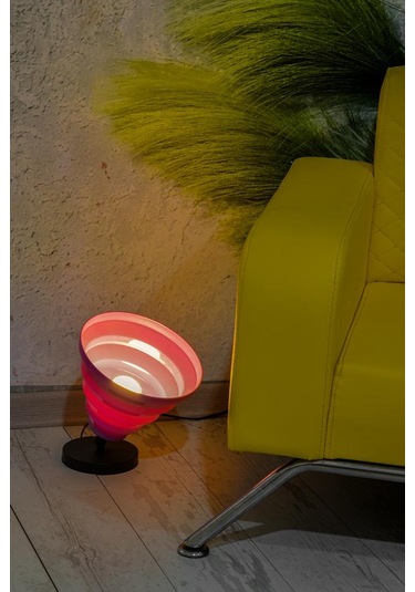 Facto Dekoratif Obje Alan Yer Köşe Bahçe Aydınlatması Lambader Abajur Mor