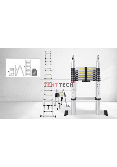 A Tipi Çift Yönlü Teleskopik Merdiven 5+5 3,2 Mt Alümin.-tenttech