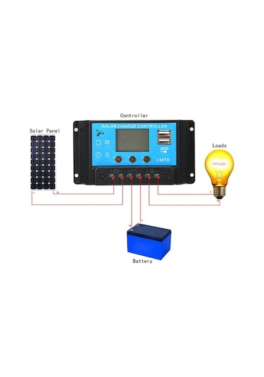 Trendooze 10a Akıllı Lcd Güneş Şarj Kontrol Cihazı, 12v/24v Otomatik Regülatör, Akıllı Yük Denetim