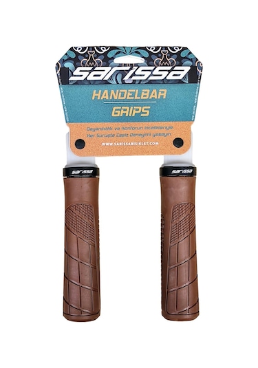 Sarissa Pvc Elcik Ergonomik Destekli Yapı Kaymaz Tasarım Vidalı Bisiklet Elciği Kahverengi Kahverengi