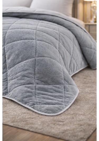 Çift Kişilik 4 Parça Welsoft Uyku Seti Gri