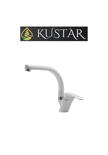 Kustar Tyal Kısa Mix Aç Kapa Banyo Lavabo Bataryası Beyaz