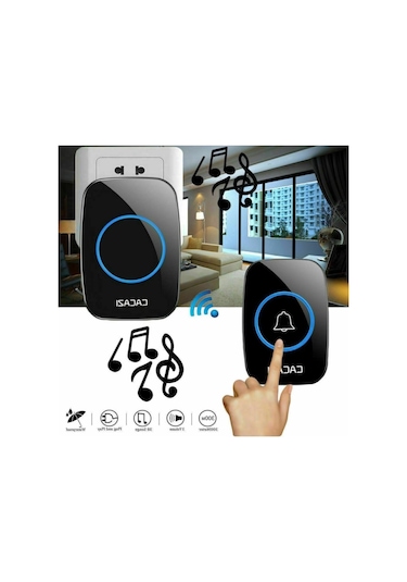 Sonex 2 Buton 1 Alıcı Kablosuz Uzaktan Kumandalı Led Kapı Zili