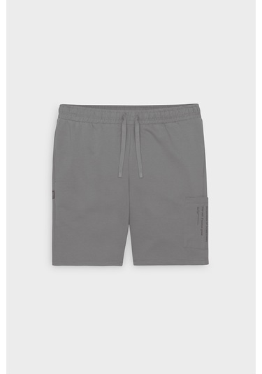 Ac&Co / Altınyıldız Classics Erkek Grı Standart Fit Normal Kesim Pamuklu Cepli Örme Şort Gri