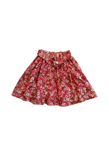 Çocuk Etekli Crop Takım, Çiçekli Etek - Ekru Crop Ekru-çiçekli2 Ekru