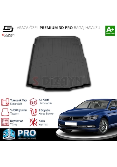 S-dizayn Vw Passat B8 3d Pro Bagaj Havuzu 2015-2023 A+ Kalite