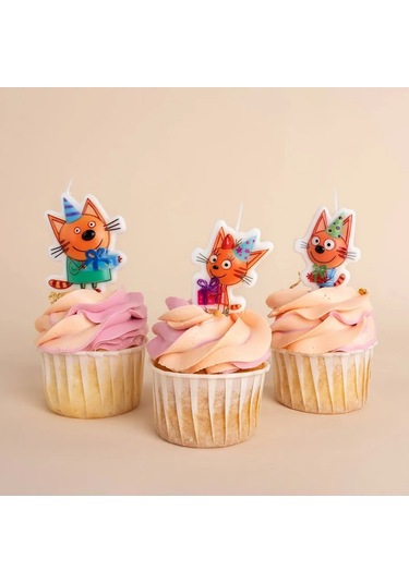 Davajdarit' Üç Kedi Pastası İçin Mum, Doğum Günü Kutlu Olsun 6,5 Cm 338723173 Diğer