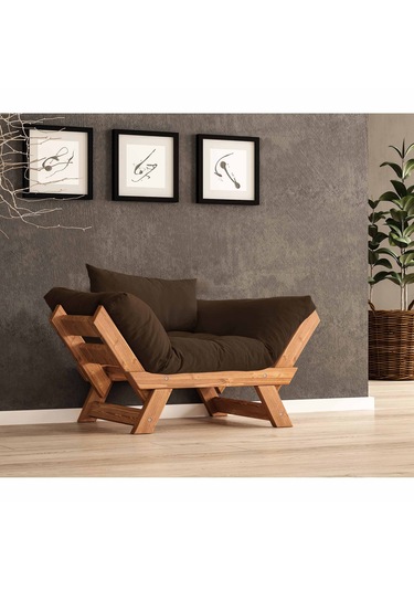 Woodesk Adalar Masif Tik-kahve Renk Berjer Cpt8154-140 Kahverengi