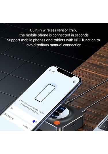 Honmex 5.1 Hıfı Bluetooth Alıcı, Nfc İle Araç Bluetooth Adaptörü, Konuşma Desteği Ve Tf Kartlı Mp3 Çalar