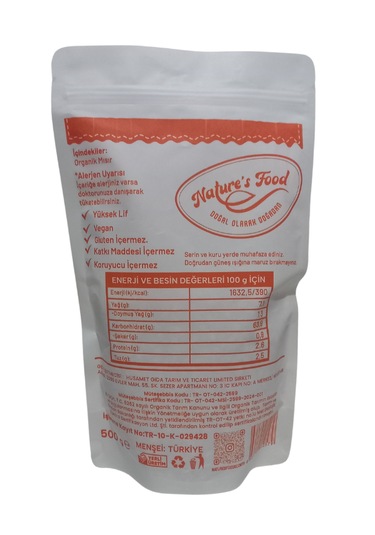 Organik Patlayan Mısır 500gr Pestisit Analizli Organik Sertifikalı