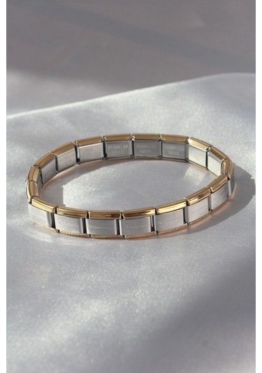 316l Çelik Çift Renk Yazılı Nomination Bileklik Renkli