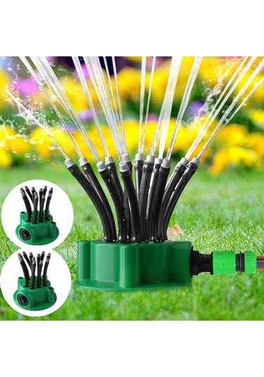 Tenfowee Bahçe Sulama Aleti: 12 Esnek Fıçıklı 360 Derece Otomatik Sprinkler, Çift Paket, Çim, Bitki Ve Bahçe İçin Büyük Kaplama Alanı