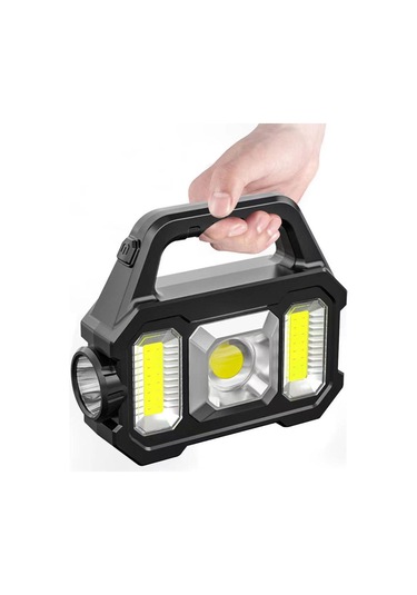 Taşınabilir Led Spot Süper Parlak Led Çalışma Işığı Projektör Açık Kamp İçin Güneş Usb Şarj Edilebilir Lamba Led El Feneri Soğuk Siyah