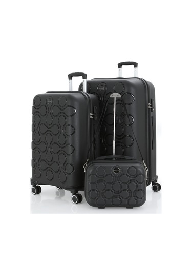 Mçs Polipropilen 3lü Valiz Seti Büyük & Orta & Makyaj V376 S23sy1000051-set 00001 Siyah