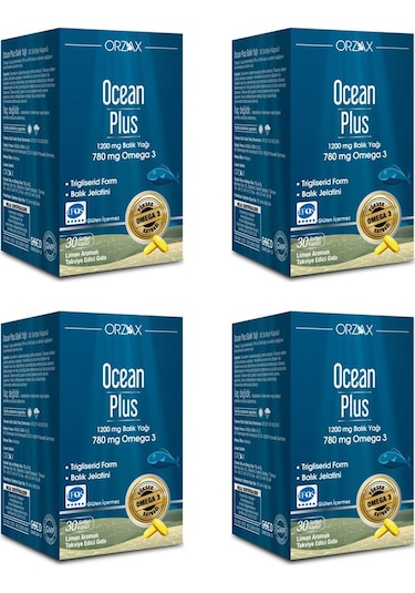 Ocean Plus Balık Yağı Omega3 1200 Mg 30 Softjel Kapsül 4 Adet