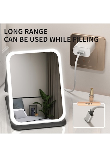 Geeroyoo Usb Şarjlı Led Makyaj Aynası - Üç Renk Işık, Dokunmatik Parlaklık, Çekirdekli Tasarım, Taşınabilir Ve Katlanabilir, Masaüstü/seyahat Kullanıma Uygun Siyah Büyük Boy Siyah Büyük Şarjlı Üç Renkli Işık Hd Ayna Dokunmatik Aydınlatma - Doğal Işık Geeroyoo Usb Şarjlı Led Makyaj Aynası - Üç Renk Işık, Dokunmatik Parlaklık, Çekirdekli Tasarım, Taşınabilir Ve Katlanabilir, Masaüstü/seyahat Kullanıma Uygun Siyah Büyük Boy Siyah Büyük Şarjlı Üç Renkli Işık Hd Ayna Dokunmatik Aydınlatma - Doğal Işık