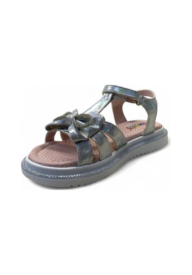 516 Kız Çocuk Taşlı Sandalet Gümüş