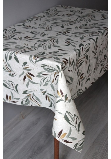 Elyaf Silinebilir Pvc Muşamba Masa Örtüsü 1258-1 Parlakyaprk Yeşil