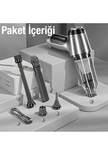 Ally St-6645 Pro 95000pa Portatif Ev Ve Araç Şarjlı El Süpürgesi