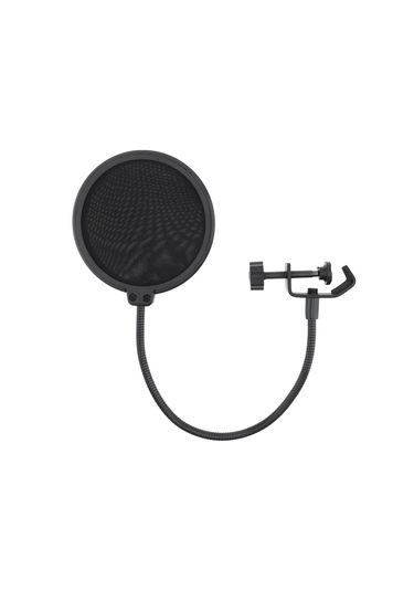 Teltree Mikrofon Pop Filtresi Siyah: Rüzgar Ve Gürültü Engelleyici, Tükürük Birikimini Önleyen, 360 Esnek Tutucuyla Basit Montajlı