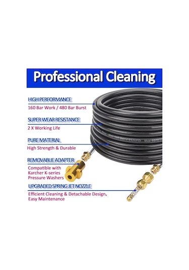 Besthome1 10m 2320psi 160bar Yüksek Basınçlı Boru Temizleyici, Karcher K2-k7 Uygun