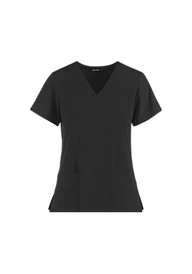 Homyl Rahat Hemşirelik Ovma Seti Spa Üniformaları Moda M-siyah