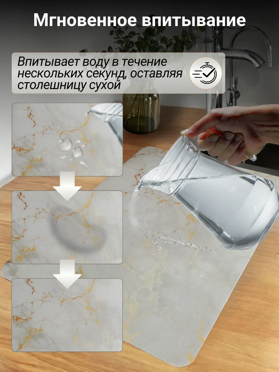 Voor Jou 40x50 Emici Nano Bulaşık Kurutma Matı 401841431 Beyaz