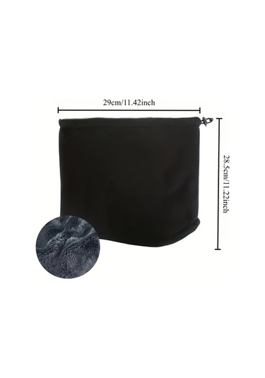 Willowhaven 3 Parça Siyah Kalın Atkı, Rüzgar Geçirmez Yumuşak Boyunluk, Unisex Siyah