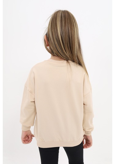 Toontoy Kız Çocuk Sweatshirt Bej