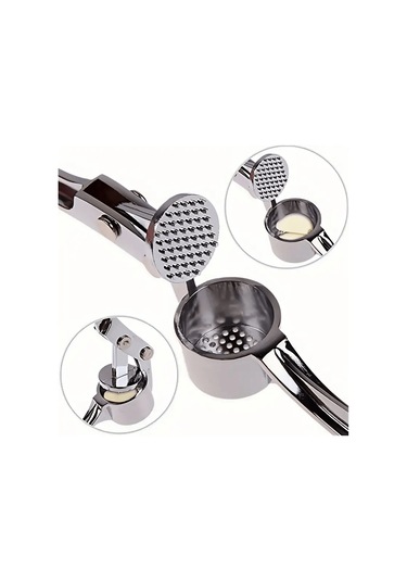 Eastmeeetwest--1pc Premium Paslanmaz Çelik Sarımsak Ezici - Kolay Sarımsak Bıçağı Ve Zencefil Ezici, Temizlemesi Kolay Mutfak Aletleri, Günlük Pişirmede Dayanıklı Sarımsak Bıçağı Gümüş