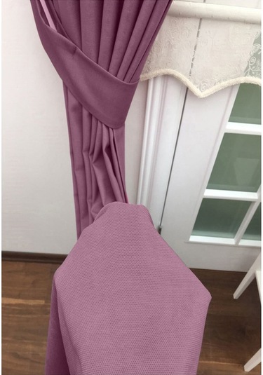 Evdepo Home Deniz Soft Pileli Fon Perde Koyu Lila