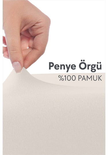 Calmera %100 Pamuk Penye Lastikli Çarşaf Tek Kişilik 90x190 - 100x200 - 120x200 Bej