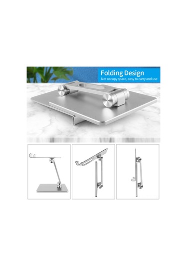 Teltree Alüminyum Tablet Ve Telefon Ayakçısı: 180 Açı Ayarlı, Katlanabilir, Sağlam Ve Kaymaz Gümüş