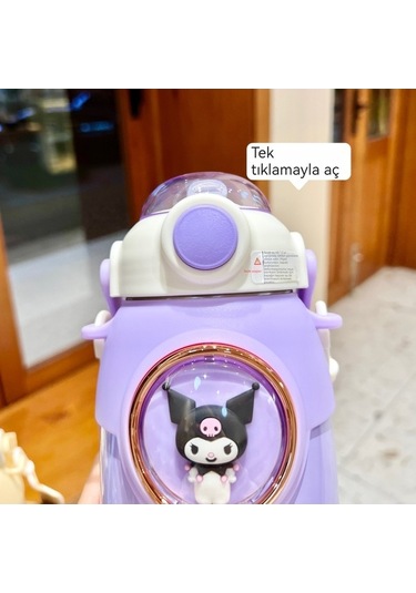 Novahub Yeni Yalıtımlı Taşınabilir Su Sevimli Pipet Paslanmaz Mor Mor Karikatür Kapasiteli El Dekoratif Culomi Çocuk Çelik Büyük Bebek Bardağı Anahtarlık Açık 4 316 Hb Mor