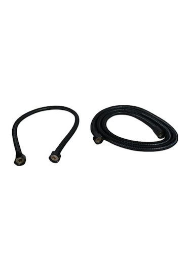 Fleko Duş Hortumu  & Kısa Robot Duş Ara Bağlantı Hortumu  Siyah 2 Diğer