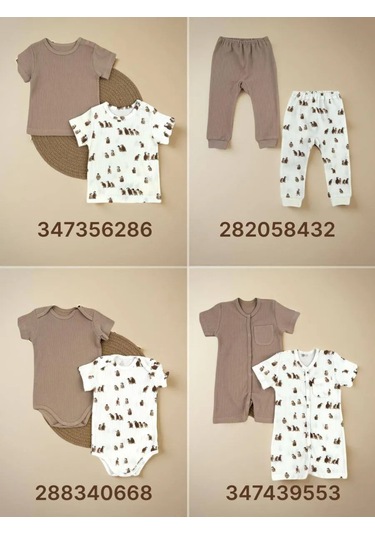 Svetik 2'li Yeni Doğanlar İçin Düğazlı Body Seti 391020892 Sütlü