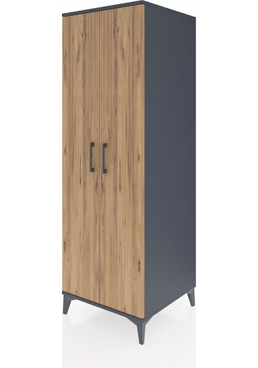 Kronos Dolap 4 Raflı 2 Kapaklı 60x59x182 Antrasit-çam Antrasit