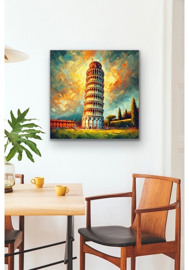 Pizza Kulesi Kanvas Tablo 90x90cm