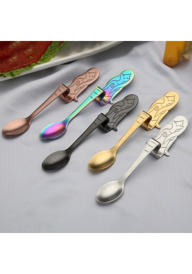 Altın Denizkızı Çay Kaşığı Paslanmaz Çelik Yaratıcı Çay Kahve Kaşığı