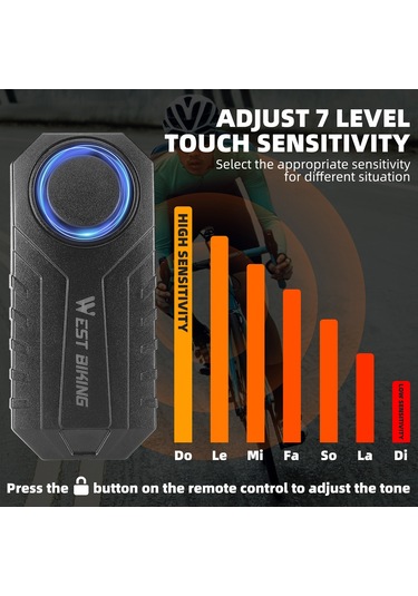 Ranyeek Su Alarmlı Bisiklet Hırsızlık Önleyici - Kablosuz, Su Geçirmez, Hareket Sensörlü