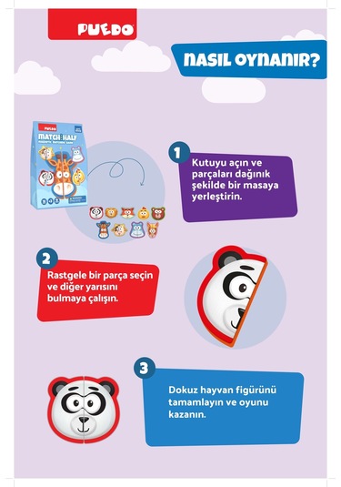 Puedo Manyetik Eşleştirme Oyunu - Match The Half
