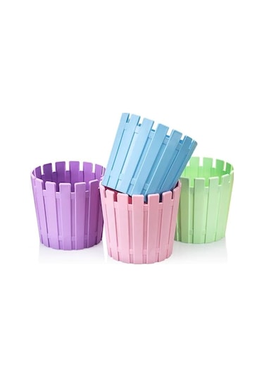 Kaktüs Saksı - Poliwork Çit Desenli Akasya Saksı