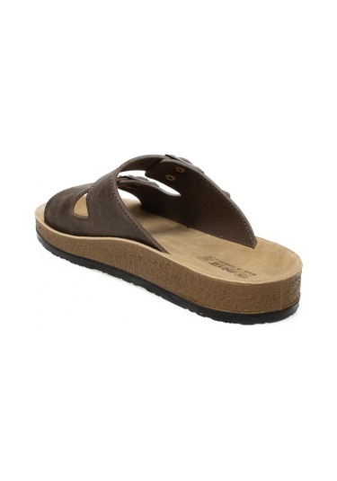 Muya 31330m Allen Çift Bant Kahverengi Erkek Terlik Kahverengi