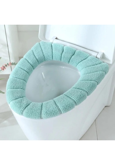 Yeşil Sıcak Yumuşak Yıkanabilir Tuvalet Kapağı Pedi Tuvalet Koltuk Minderi Ev Dekor İçin Set Closestool Mat Koltuk Kılıfı Tuvalet Çıtası Aksesuarları