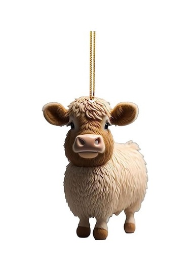 Lijinxu İnek Yılbaşı Ağacı Süslemeleri Ev Fotoğraf Sahne Oturma Odası İnek Araba Kolye Tarzı J