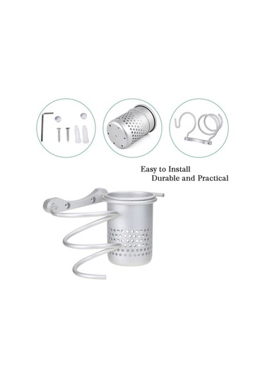 Fortunelane Duvar Tipi Saç Kurutma Tutucu - Alüminyum, Saç Testeresi Tarak İçin Konforlu Saklama Diğer Banyo Aletleri Diğer