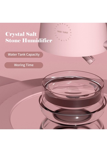 Hfambition Tuz Taşı Usb Şarjlı 360ml Nemin Hava Temizleyici Ve Aromaterapi Lambası Sessiz Çalışma/2 Işık Modu Beyaz