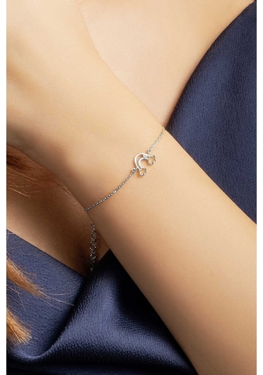 So Chic Gökkuşağı 18 Ayar Beyaz Altın Kaplama 20 Cm Gümüş Bileklik Rodyum