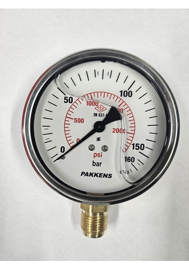 Çap 100 ALTtan 160 Bar Gliserinli Manometre - Pakkens
